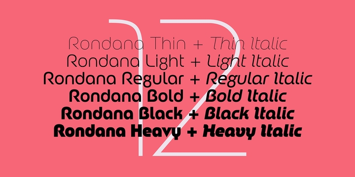 Пример шрифта Rondana Light Italic